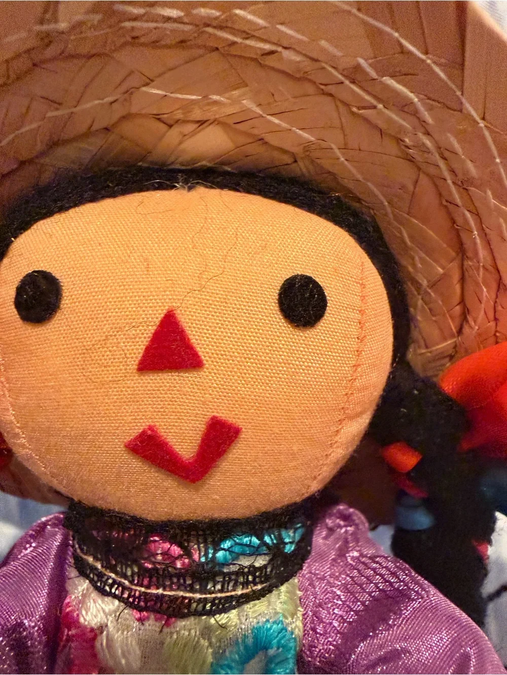 Handmade Purple Mexican Doll Plush Toy